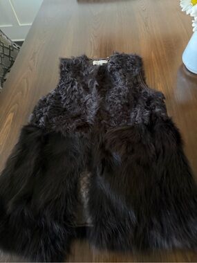 MICHAEL Michael Kors Black Faux Fur Mixed-Texture Vest